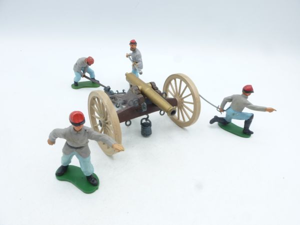 Britains Swoppets Civil War Cannon with 4-Man Southern Crew
