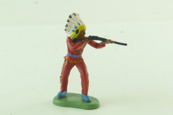 Britains Swoppets Indian standing, firing with rifle (made in HK)