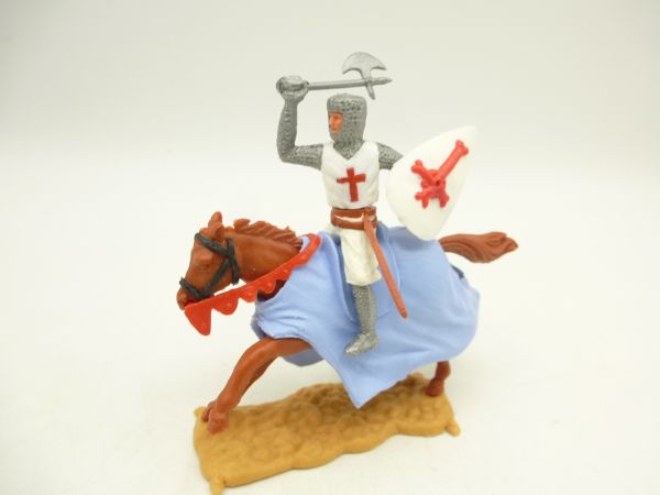 Timpo Toys Crusader 1st version riding, lunging with battle axe