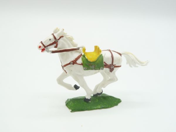 Elastolin 4 cm Schönes Pferd für Normannen, weiß - seltene Farbe