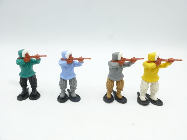 Timpo Toys 4 Eskimo gunners (different colours)