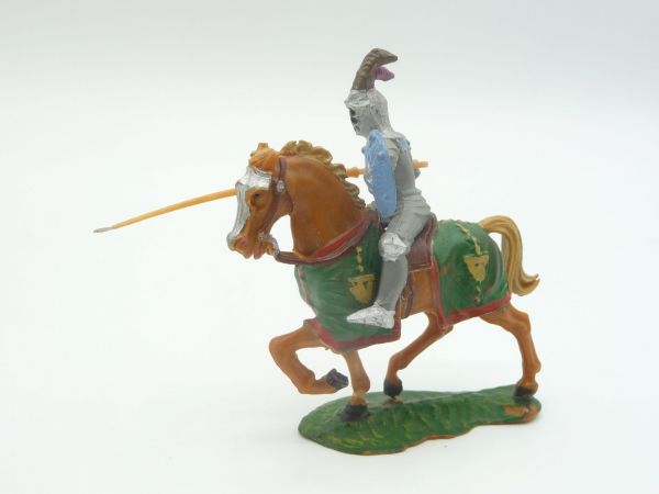 Elastolin 4 cm Knight on horseback, lance down, No. 8966 - beautiful figure