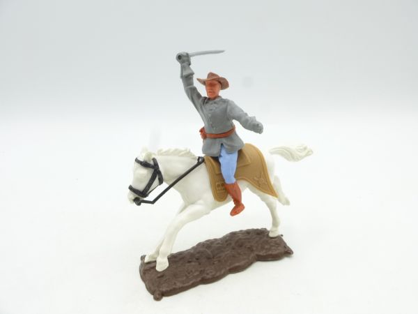 Timpo Toys Südstaatler 2. Version zu Pferd, Offizier mit Säbel