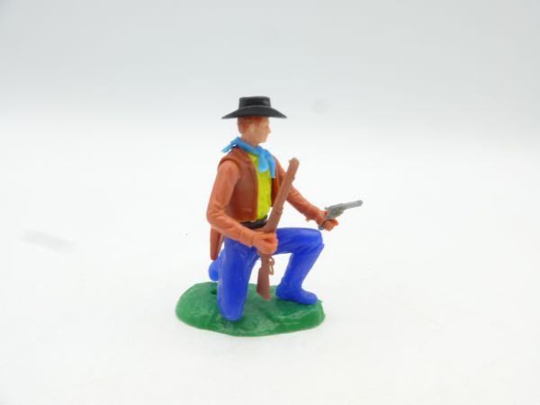 Elastolin 5,4 cm Cowboy kniend mit Gewehr + Pistole