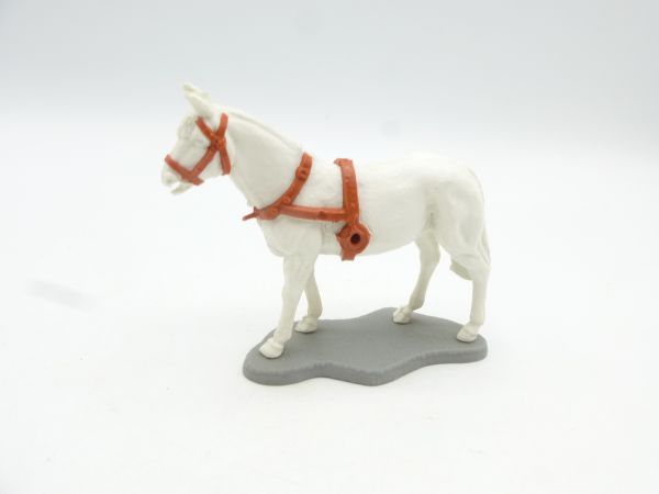 Timpo Toys Carriage horse standing, white with brown bridle