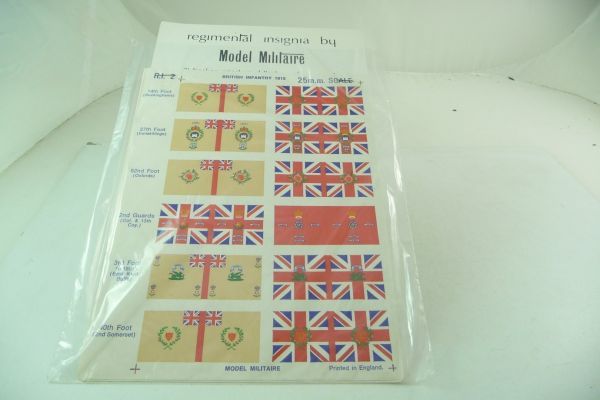 Model Militaire Regimental insignia / Flags for 25 mm British Infantry