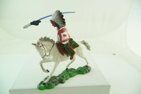 Reisler hard plastic Indian riding with original spear - great painting, rare figure