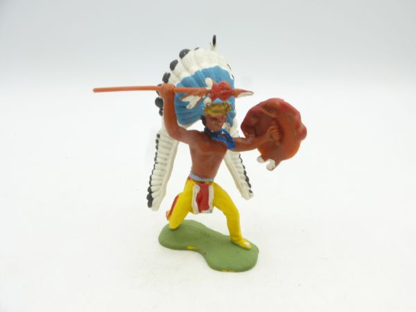 Britains Swoppets Chief standing with spear + shield - brand new