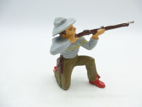 Elastolin 7 cm (beschädigt) Cowboy kniend schießend, J-Figur