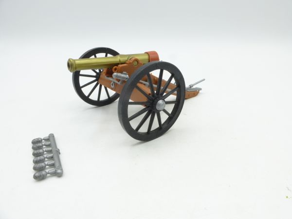 Timpo Toys Bürgerkriegskanone (hellbraun mit schwarzen Rädern)