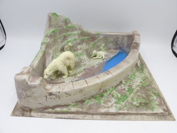 Elastolin Tiergehege mit Wassergraben, inkl. Eisbären