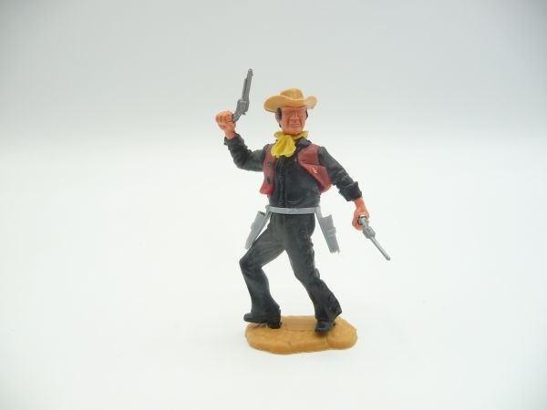 Timpo Toys Cowboy 4. Version, 2 Pistolen wild schießend - seltener Kopf