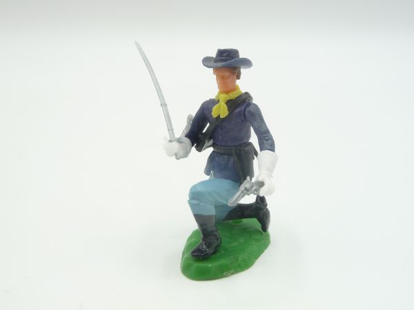 Elastolin 5,4 cm Union Army soldier kneeling with sabre + pistol