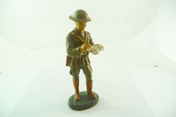 Elastolin Masse Soldat mit Karte - Farbabriebe, siehe Fotos
