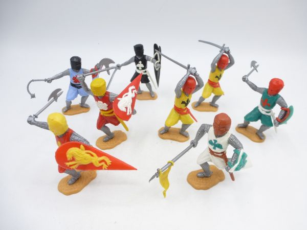 Timpo Toys Gruppe Mittelalterritter (8 Figuren zu Fuß)