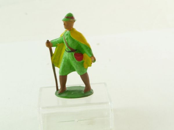 Starlux Schäfer mit Stab und Umhang, grün/gelb - sehr frühe Figur