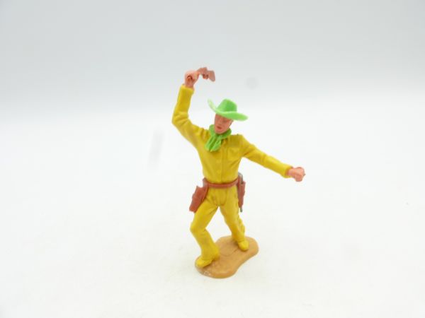 Timpo Toys Cowboy standing, nice neon green hat, nice combination