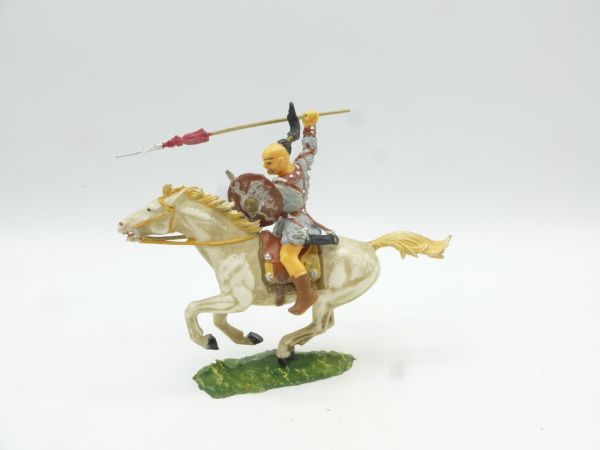 Elastolin 7 cm Hun with spear, No. 8757 - nice early horse