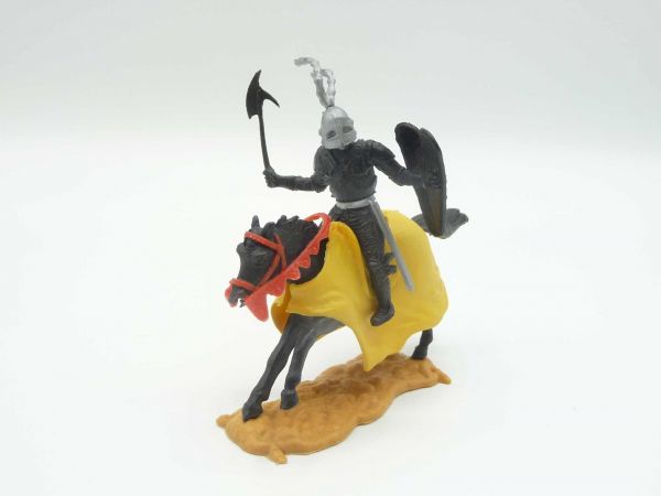 Timpo Toys Black knight riding with battleaxe