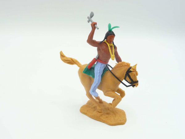 Timpo Toys Indian 3rd version riding, lunging with tomahawk