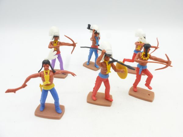 Plasty Gruppe Indianer zu Fuß (6 Figuren)