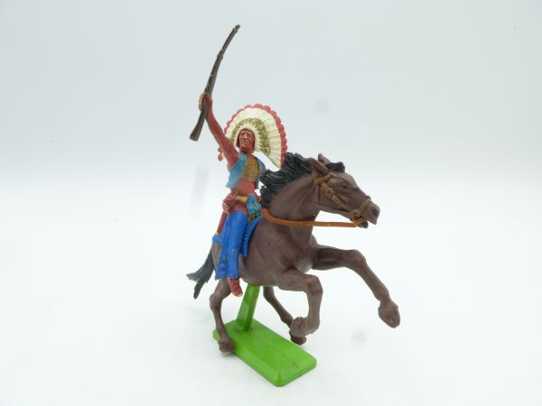 Britains Deetail Indian riding, rifle high