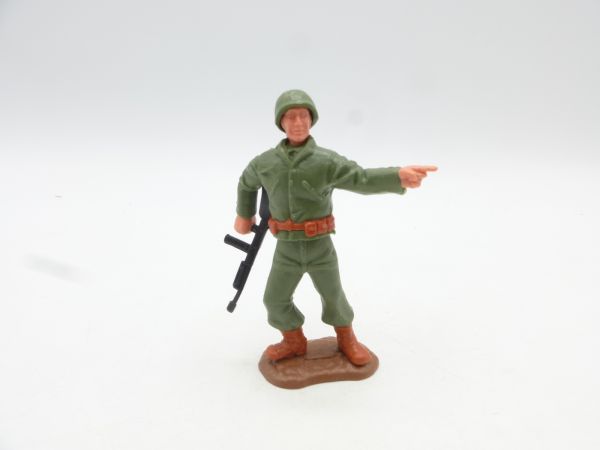 Timpo Toys American with MG, pointing - nice base plate