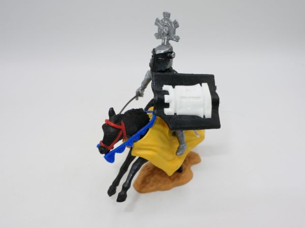 Timpo Toys Visor knight black, riding with sword