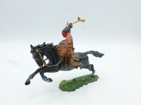 Elastolin 7 cm Indian on horseback with club, No. 6852, painting 2