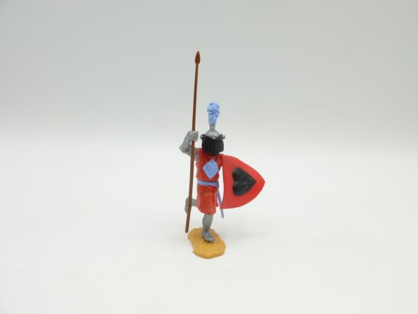 Timpo Toys Visierritter rot/hellblau laufend mit Spieß