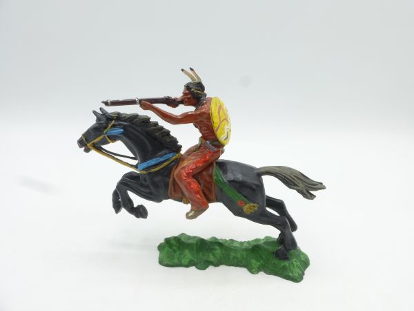 Elastolin 7 cm Indianer zu Pferd mit Gewehr, Nr. 6845