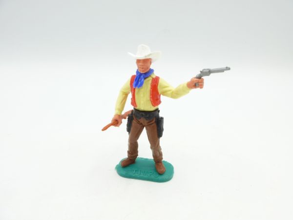 Timpo Toys Cowboy standing with pistol + rifle - nice hat