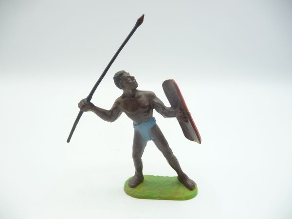 Preiser 7 cm Afrikanische Großwildjagd: Afrikaner mit Speer + Schild, Nr. 8202