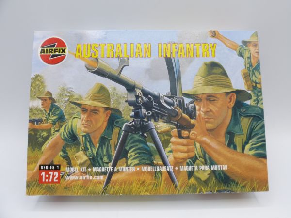 Airfix 1:72 Australian Infantry, Series 1, No. 1750 - orig. packaging, all figures on cast