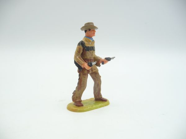 Elastolin 4 cm Cowboy mit 2 Pistolen, Nr. 6970 - schöne Figur, tolle helle Kleidung