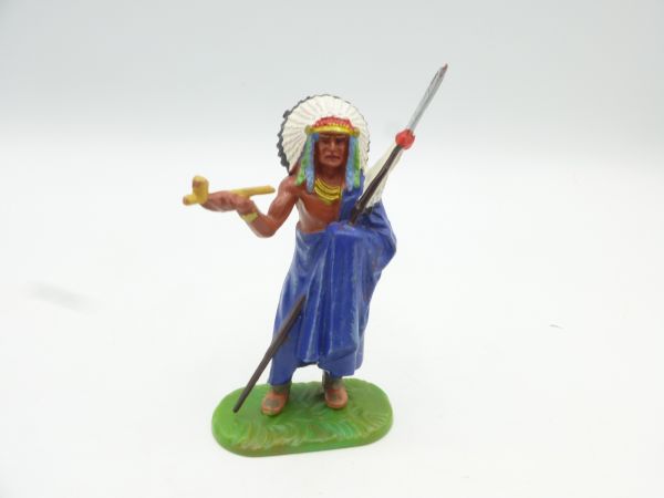 Elastolin 7 cm Chief standing with cape, No. 6808 - nice painting