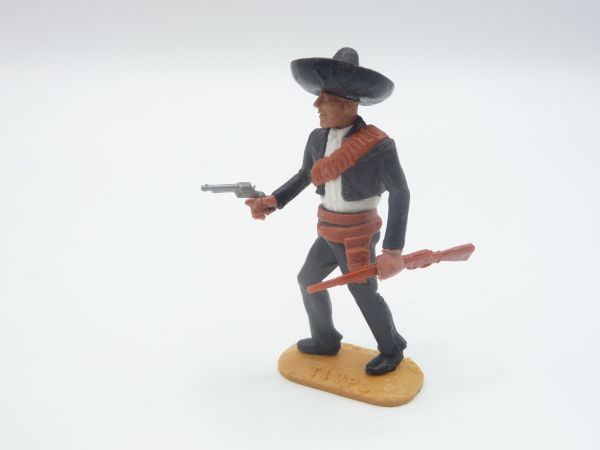 Timpo Toys Mexikaner stehend schwarz mit Pistole + Messer - schöne Kombi