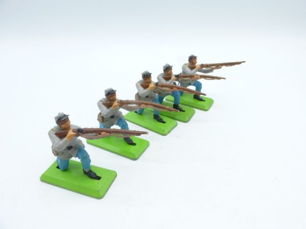 Britains Deetail 5 Southerners kneeling shooting (movable arm)