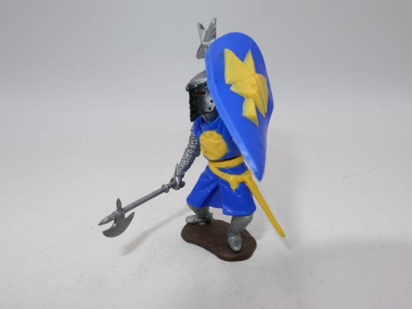 Timpo Toys Visor knight standing, blue/yellow - shield loops ok
