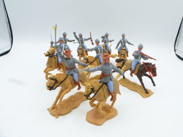 Timpo Toys Nice set of Confederate Army soldiers riding (9 figures), 3rd version