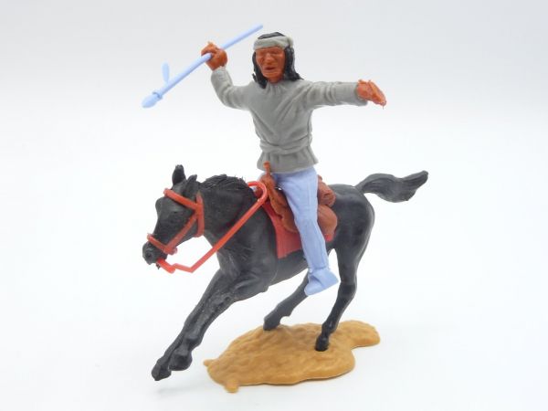 Timpo Toys Apache riding, throwing spear, grey - great colour combination
