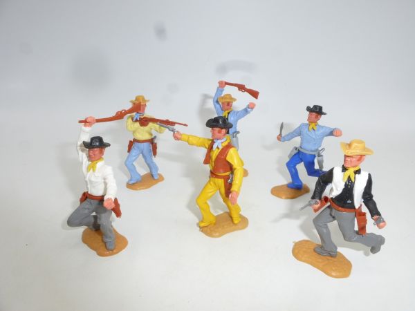 Timpo Toys Group of Cowboys 3rd version (big head) on foot (6 figures)