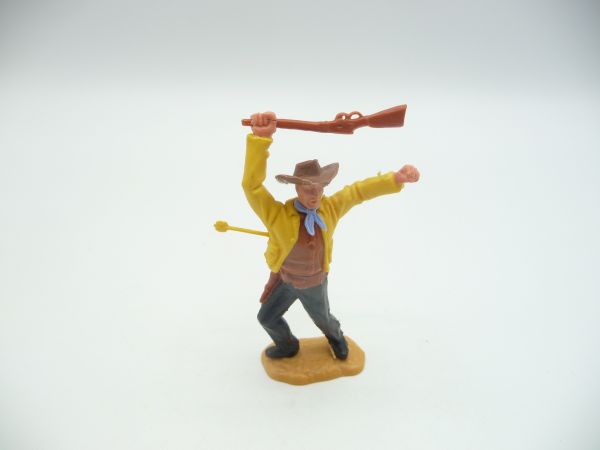 Timpo Toys Cowboy 2. Version stehend schießend, von Pfeil getroffen - tolle Kombi