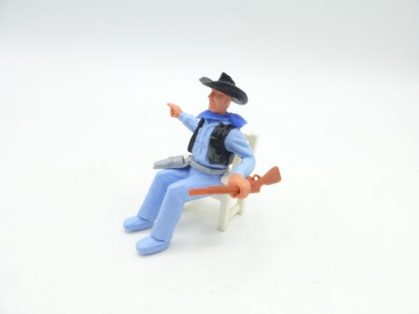 Timpo Toys Cowboy sitzend mit Gewehr (ohne Stuhl)
