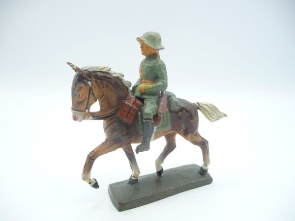 Elastolin (compound) Cavalry soldier on horseback - age-appropriate good condition