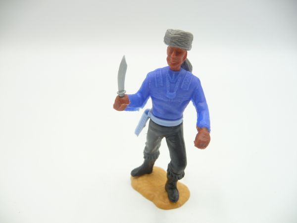 Timpo Toys Trapper mit Messer (graue Fellmütze) - seltene dunkle Hautfarbe