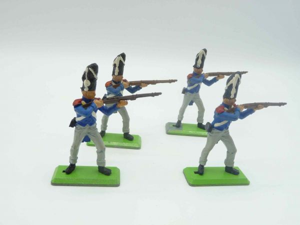 Britains Deetail Waterloo; 4 Frenchmen standing firing
