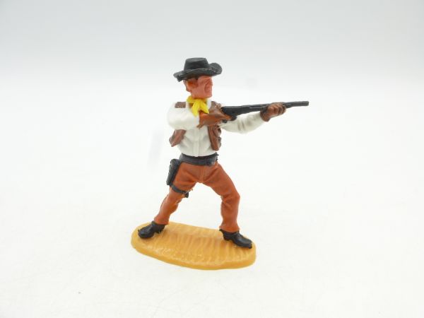 Timpo Toys Cowboy 4. Version stehend schießend, mittelbraune Hose