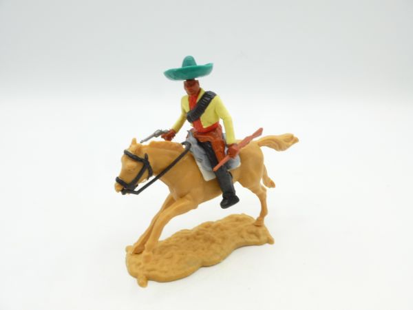 Timpo Toys Mexican riding with pistol + rifle, light yellow/red