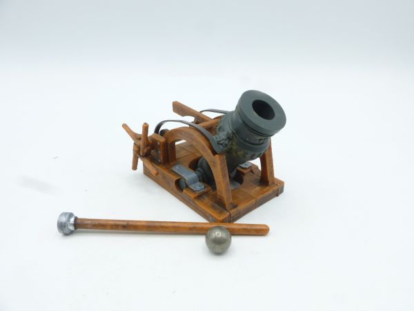 Elastolin 7 cm Fußmörser mit Stopfer + Geschützkugel, Nr. 9802